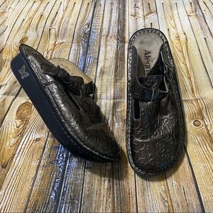 Alegria Nurse Clogs Shoes Bronze Leather Buckle ALG-511 Mules